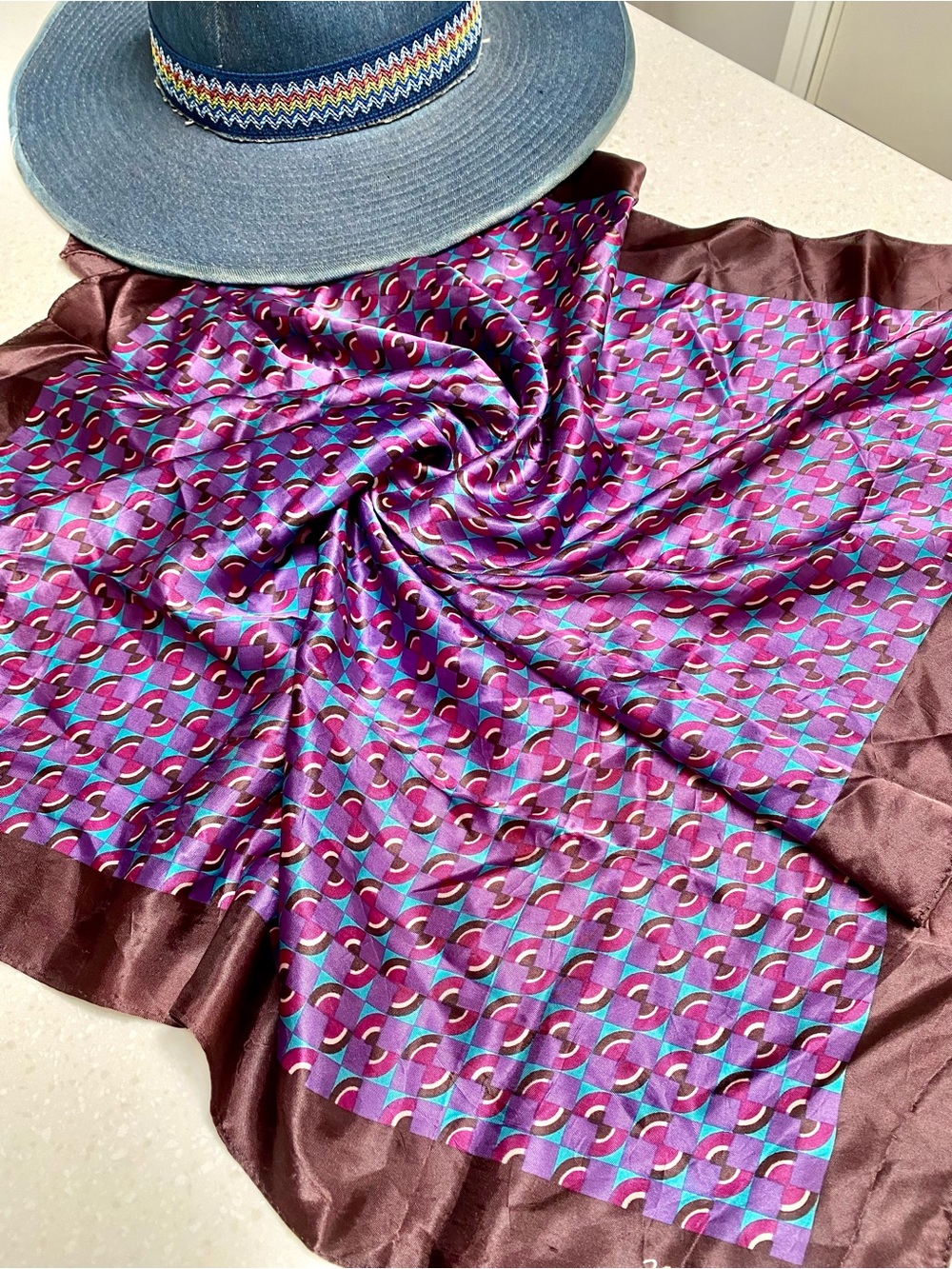 Purple beauty boho vintage scarf/wrap w southwestern country vibe